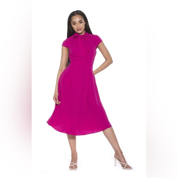 Alexia Admor Fuchsia Midi Dress 💕💖 - Picture 1 of 11